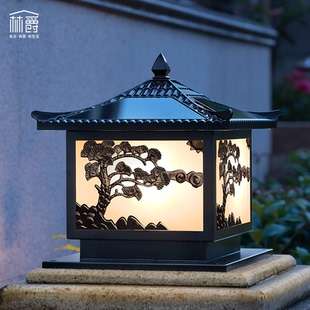 太阳能柱头灯室外围墙灯别墅农村门柱围栏户外防水景观庭院门柱灯