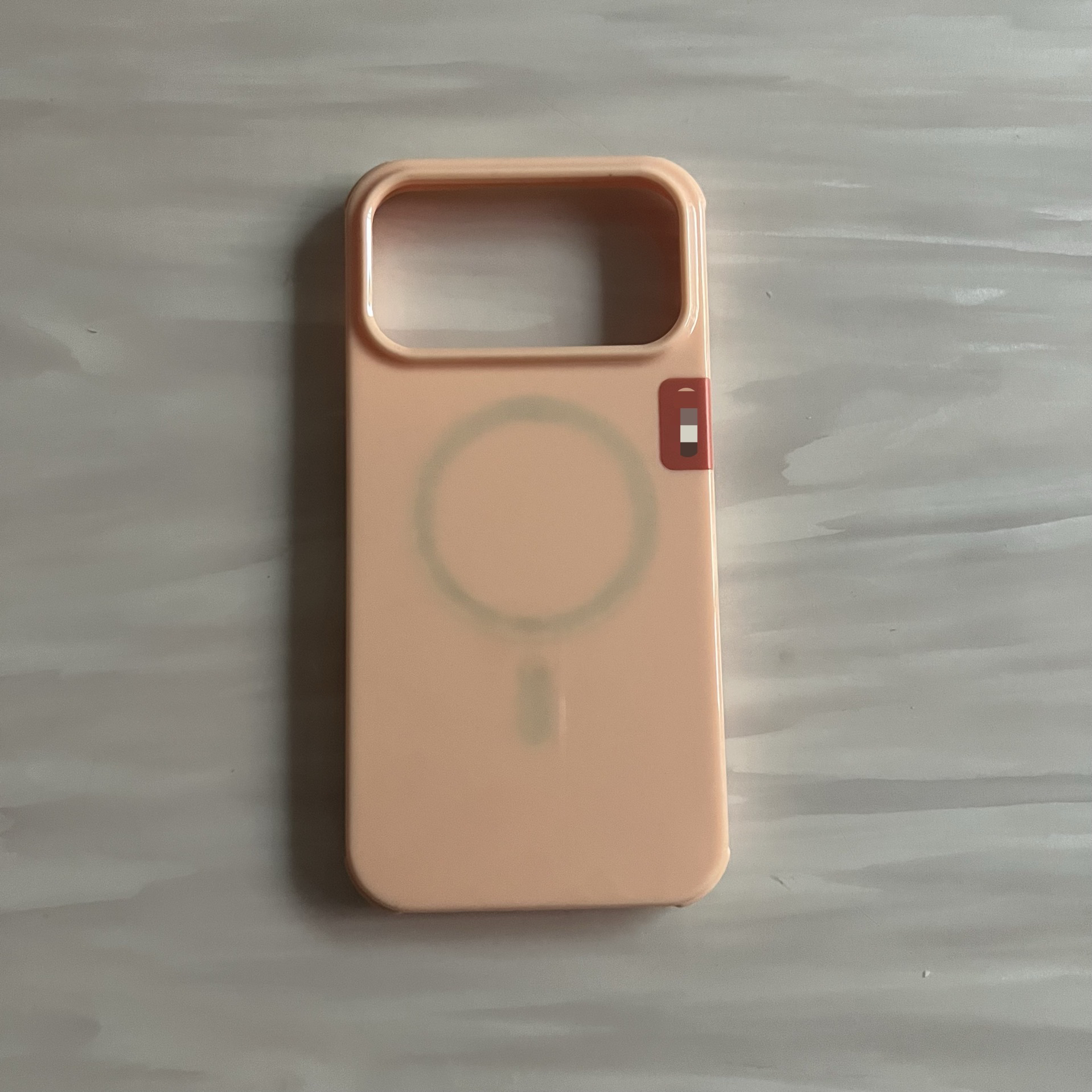 出口苹果17 pro max适用手机壳透明ins无线充电magsafe带挂绳孔橘色