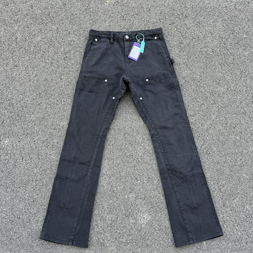 正确版型VD后拉链微喇叭牛仔裤