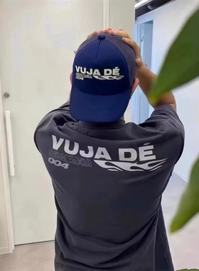 最强定染vujade004火焰短袖印花字母纯棉休闲简约cleanfit风格