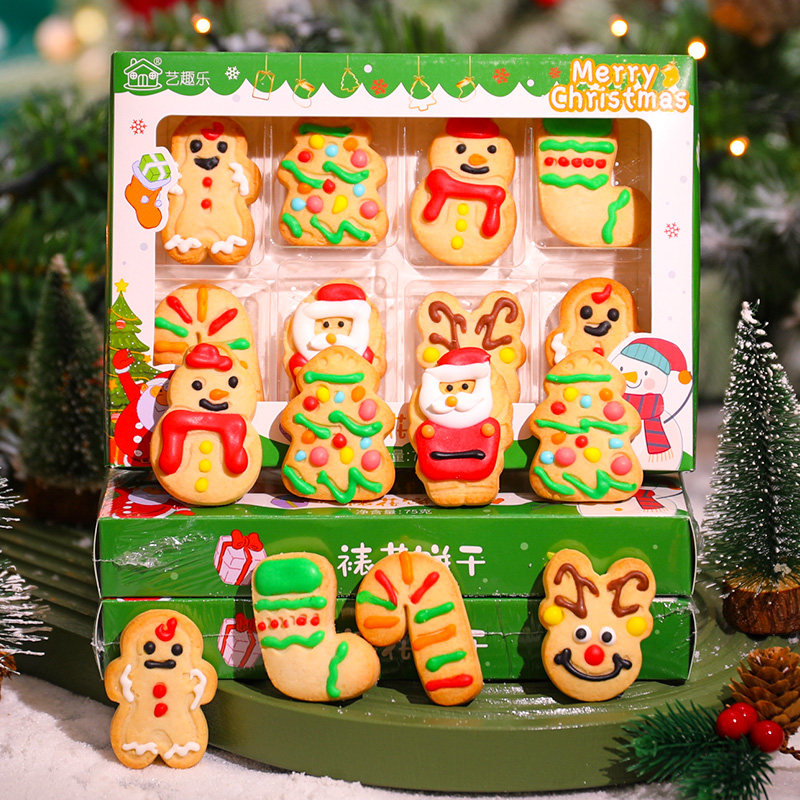 圣诞节饼干平安夜圣诞老人糖霜裱花饼干成品限定零食礼盒圣诞礼物