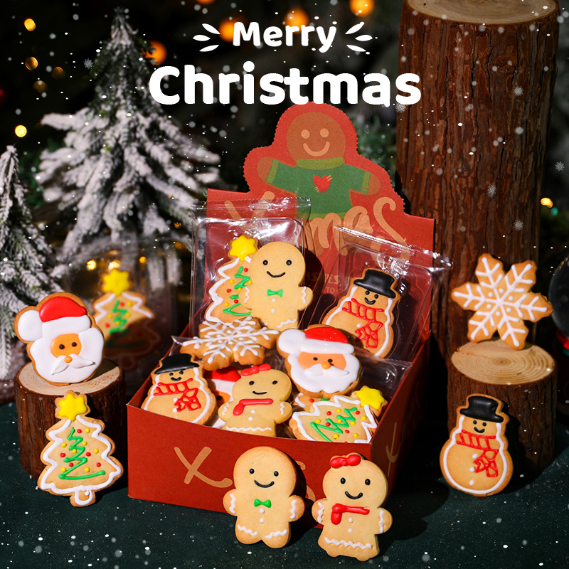 圣诞饼干姜饼人曲奇饼干限定零食糖霜裱花姜饼平安夜圣诞节小礼物