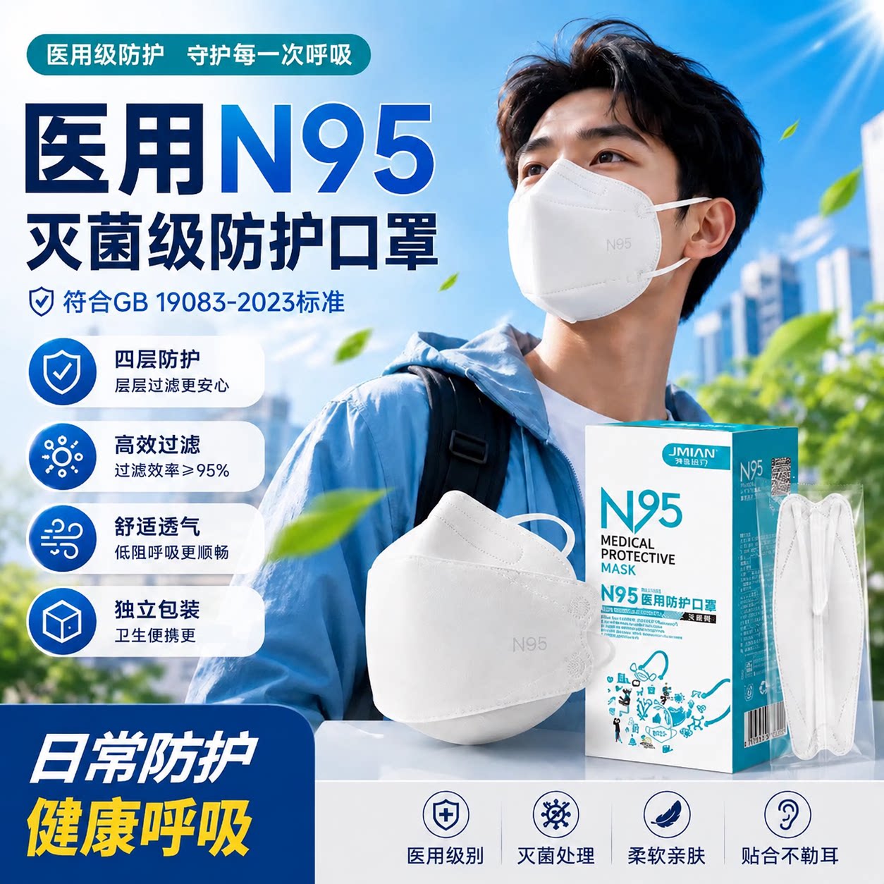 界面鱼型n95口罩高颜值正品灭菌图片
