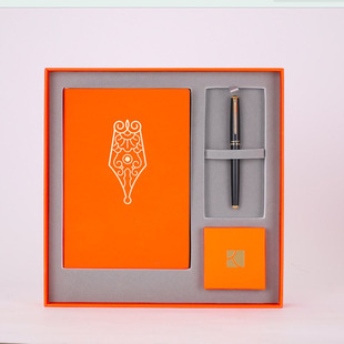 妙笔生花经典版套装 笔记本  钢笔 书签 金属材质