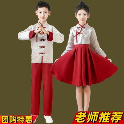儿童合唱演出服套装男女学生朗诵