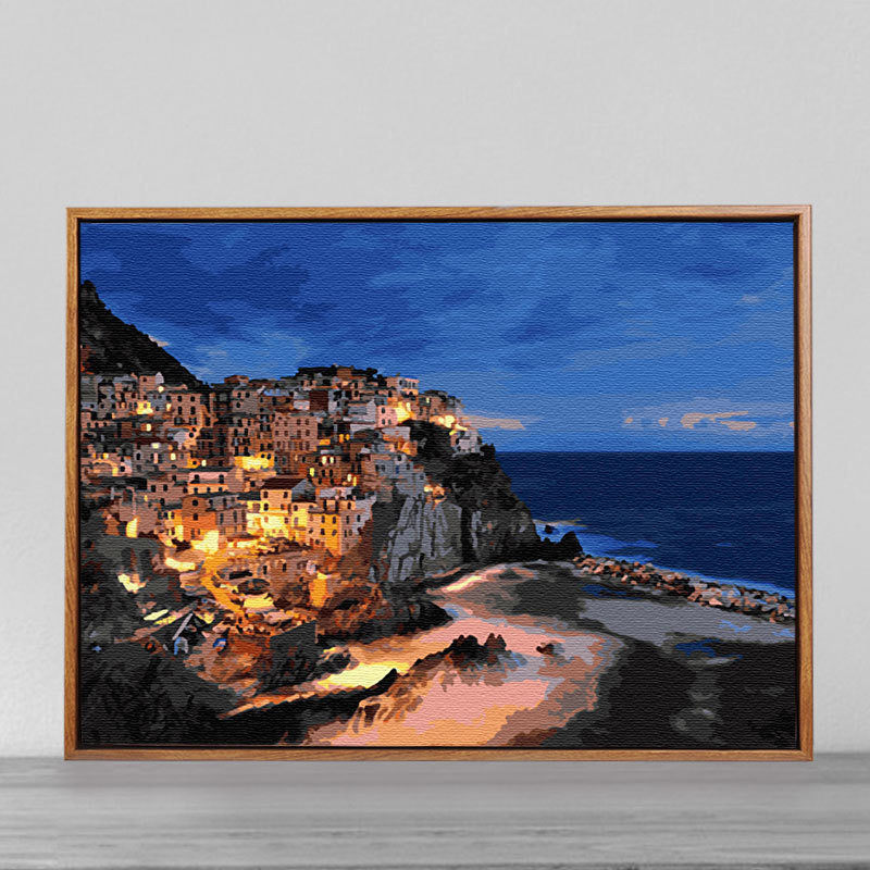 diy数字油画大幅卧室客厅风景装饰画自己减压上色画 马纳罗拉之夜|msdalam kategori Aksesori rumah, lukisan hiasan, DIY/Lukisan digital - dari Buy2taobao.com untuk memberikan perkhidmatan ejen Taobao profesional membeli