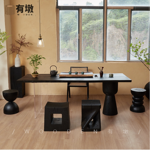 原木矮凳碳化木墩子木桩