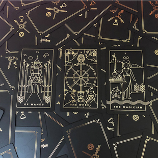 Thread 进口金线塔罗牌正版 Golden 英文 Tarot卡 烫金画面全套原装