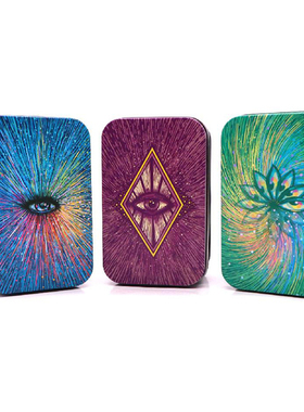 进口正版迷你便携78张Prisma Visions Tarot棱镜塔罗牌铁盒口袋版
