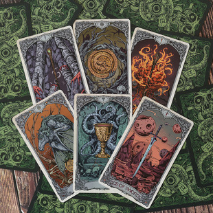 √现货正版收藏78张镀金边旧日低语克苏鲁塔罗牌二次元漫画卡罗牌