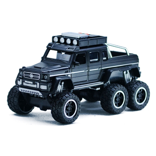 嘉业车模1:32合金奔驰巴博斯G63皮卡小6轮越野车声光汽车玩具模型