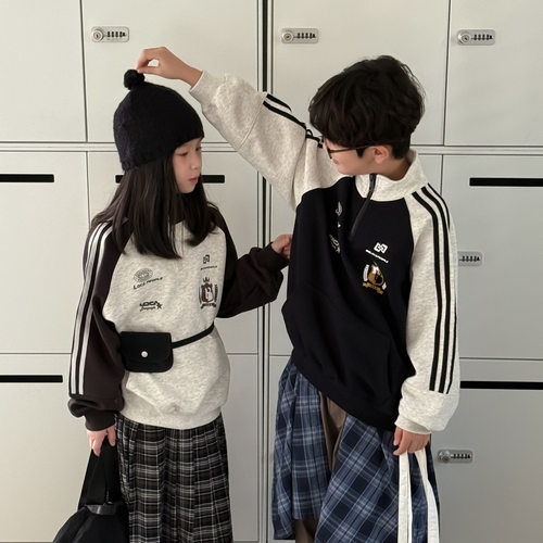 2026秋季男女童美式拉链POLO衫