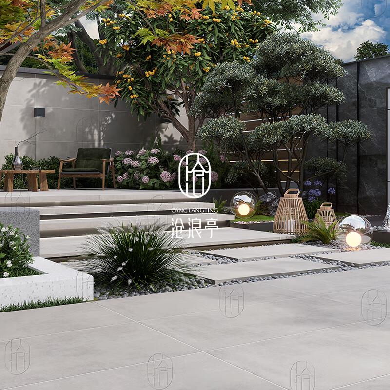 沧浪亭院子庭院地砖室外防滑户外花园别墅阳台露台楼顶通体石英砖