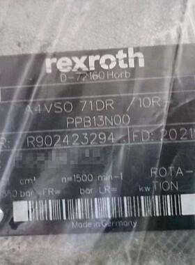 力士乐柱塞泵R902423294液压泵A4VSO71DR/10R-PPB13N00油泵马达