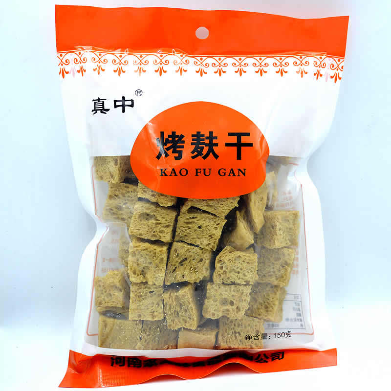 真中烤麸干150克 袋装 河南干面筋 面皮凉皮伴侣 四喜 手工烤夫丁