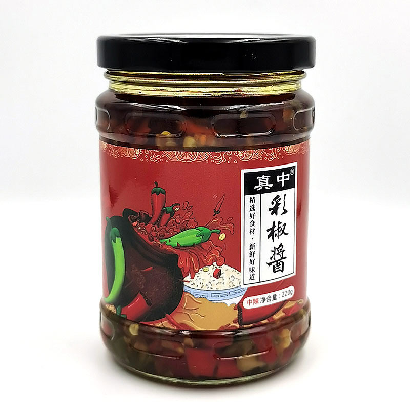 真中彩椒酱220克  口感辣 河南传统辣椒酱 剁椒鱼头 馒头 面条