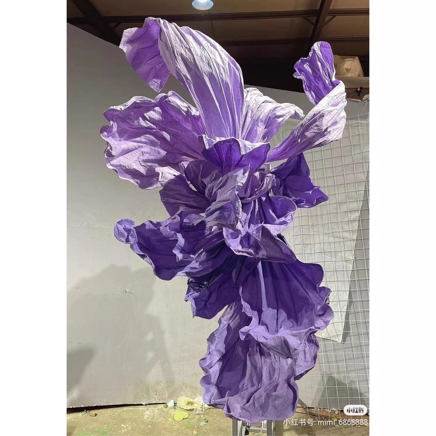 巨型纸艺花大型婚礼现场布置舞台背景装饰美塑手工褶皱纸花艺成品