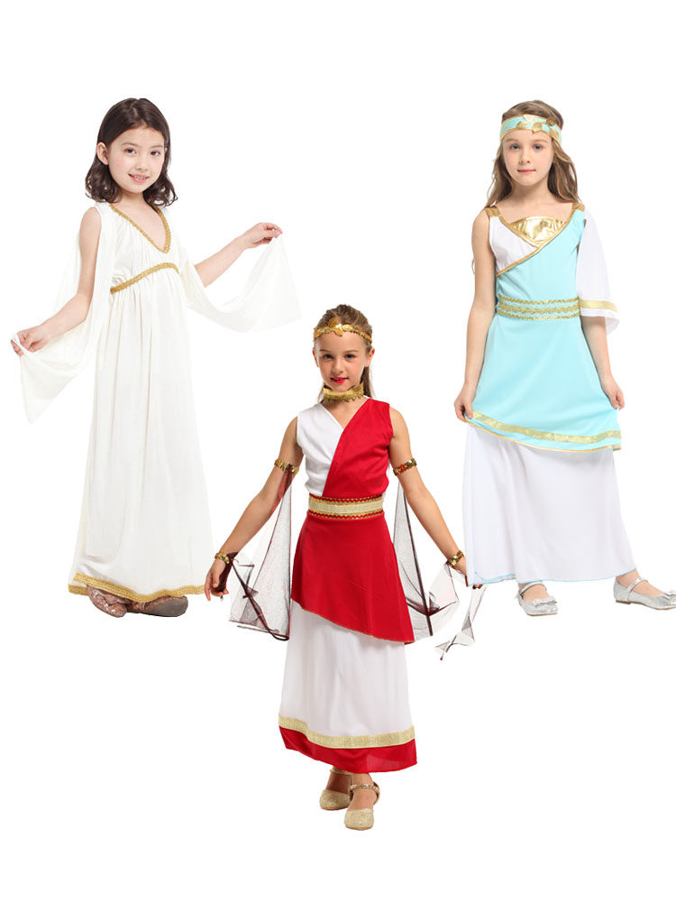 儿童角色扮演cos服装 古希腊神话雅典娜女神罗马公主希腊公主服饰