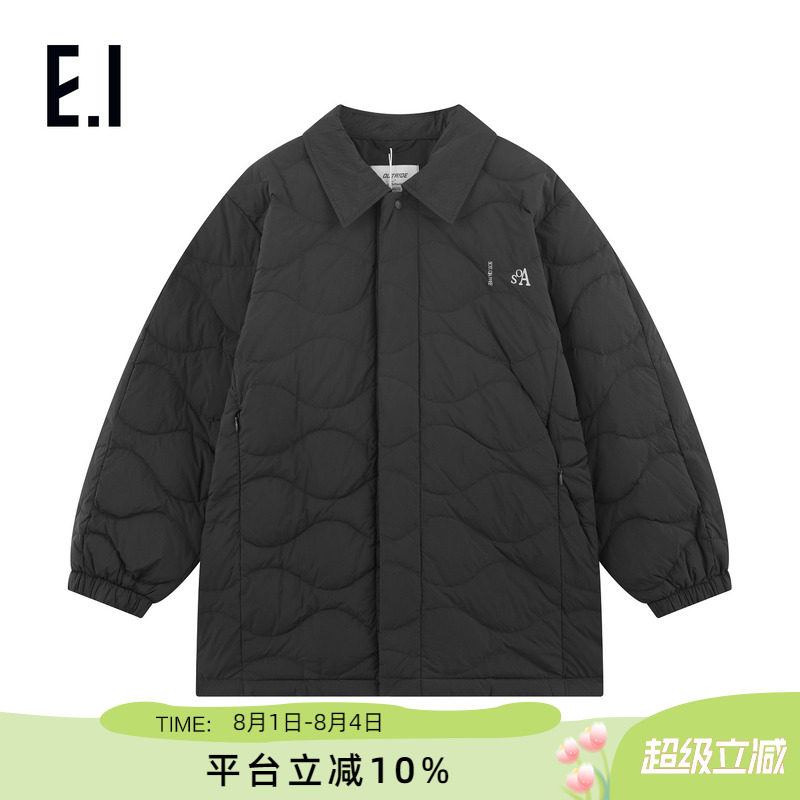 ei童装儿童轻薄款羽绒服冬装新款男女童中长款寸衫翻领保暖外套