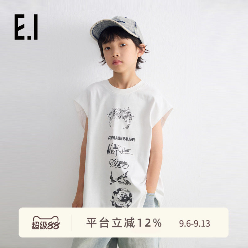 ei童装男童无袖背心休闲T恤图片