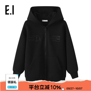 兒童連帽衛(wèi)衣外套秋裝 商場(chǎng)同款 ei童裝 黑色休閑百搭 新款