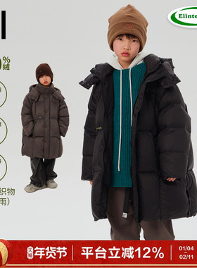 【超高充绒】ei童装女童长款羽绒服冬装新款男女童加绒加厚外套