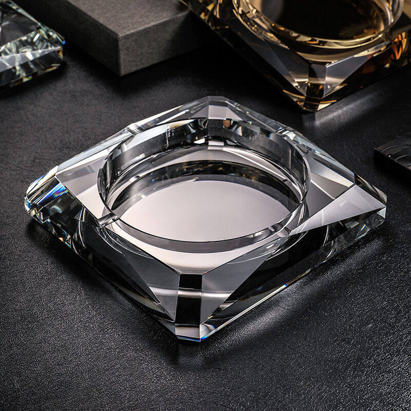 侑家良品水晶烟灰缸个性创意大号烟灰缸办公室家用玻璃烟缸高档烟