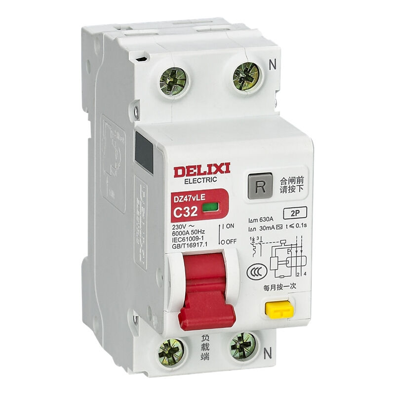 德力西电气登峰系列小型漏电保护断路器DZ47vLE2PC型10A100mAAC型