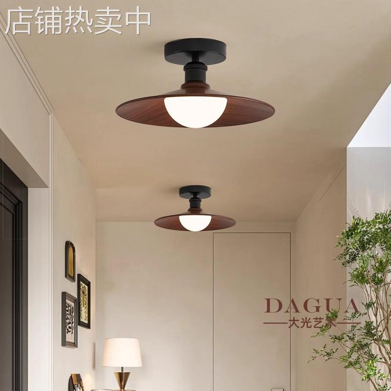新款中古风过道阳台灯复古简约楼梯走廊灯入户玄关简约LED吸顶灯