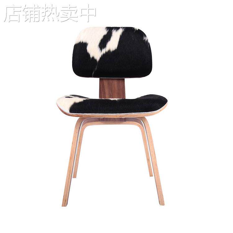 DCW chair北欧曲木餐椅简约现代皮艺弯板咖啡椅靠背椅