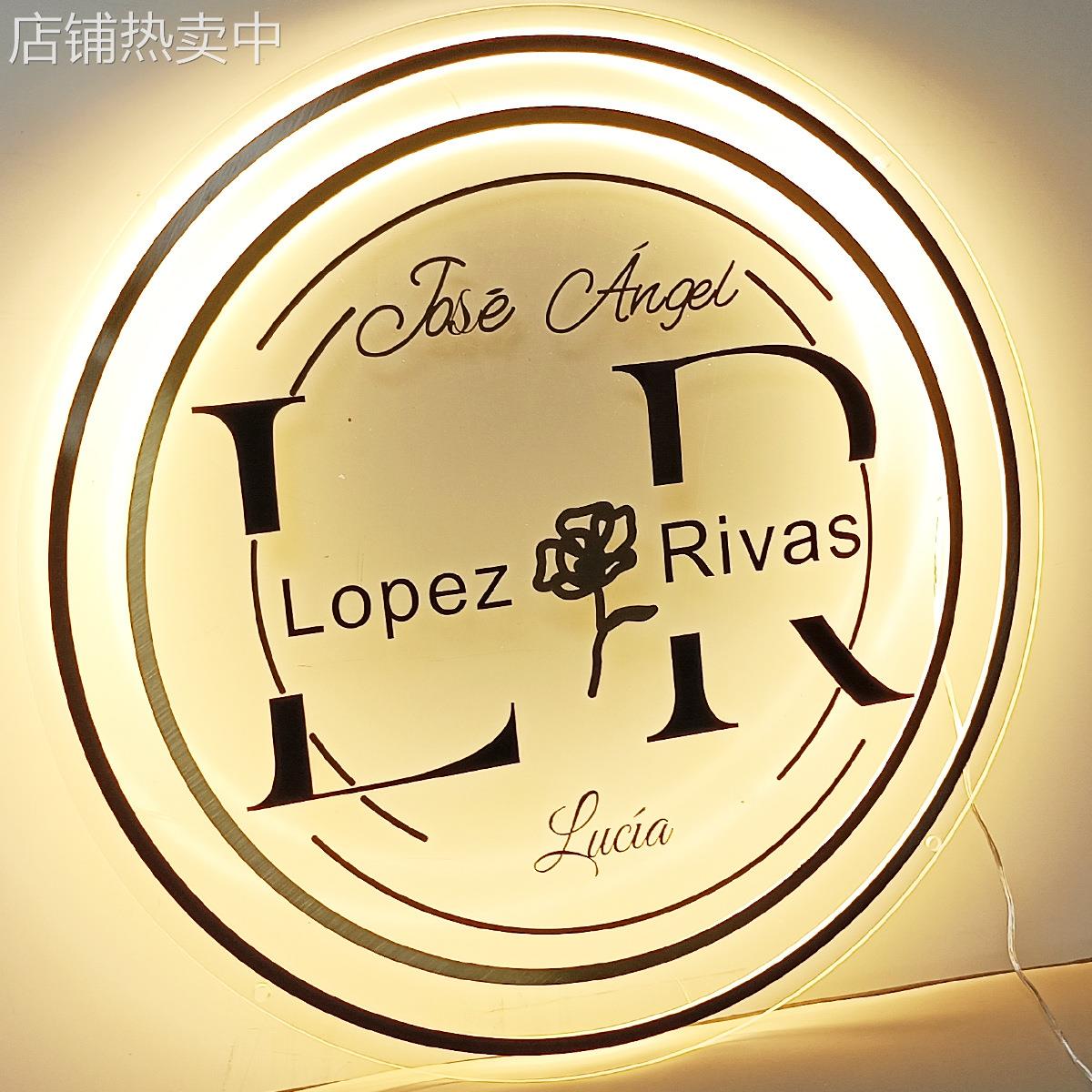 镜面不锈钢3D打印定制亚克力，金色浪漫玫瑰霓虹灯用于婚礼，卧室