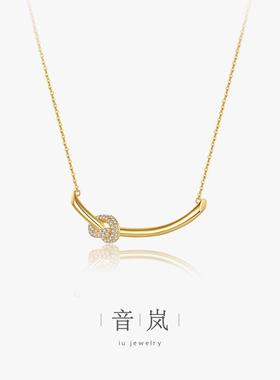 iu音岚灵动结纯银项链女款轻奢高级感锁骨链情人节生日礼物送女友