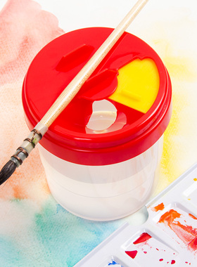 法国贝碧欧多功能防漏塑料透明洗笔桶小号水彩水粉颜料笔洗器学生