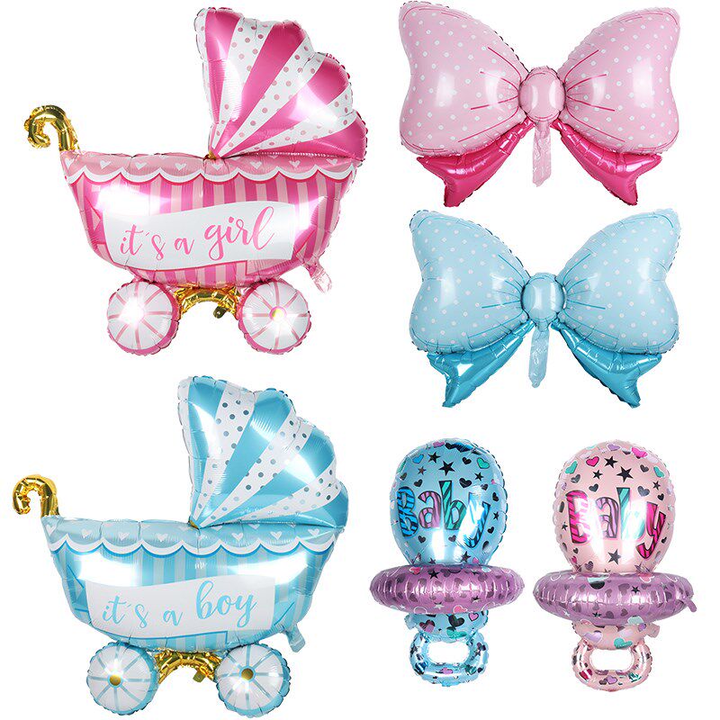 baby shower boy girl balloons pink/blue babyshower foil bal