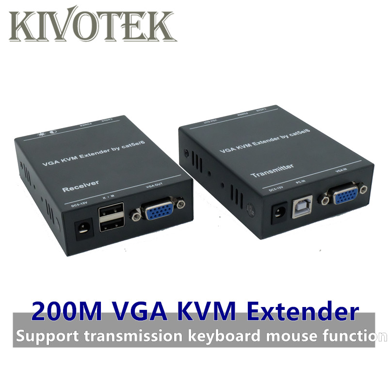 ip network 200m extensor vga via cat5e/6 1080p rj45 vga exte