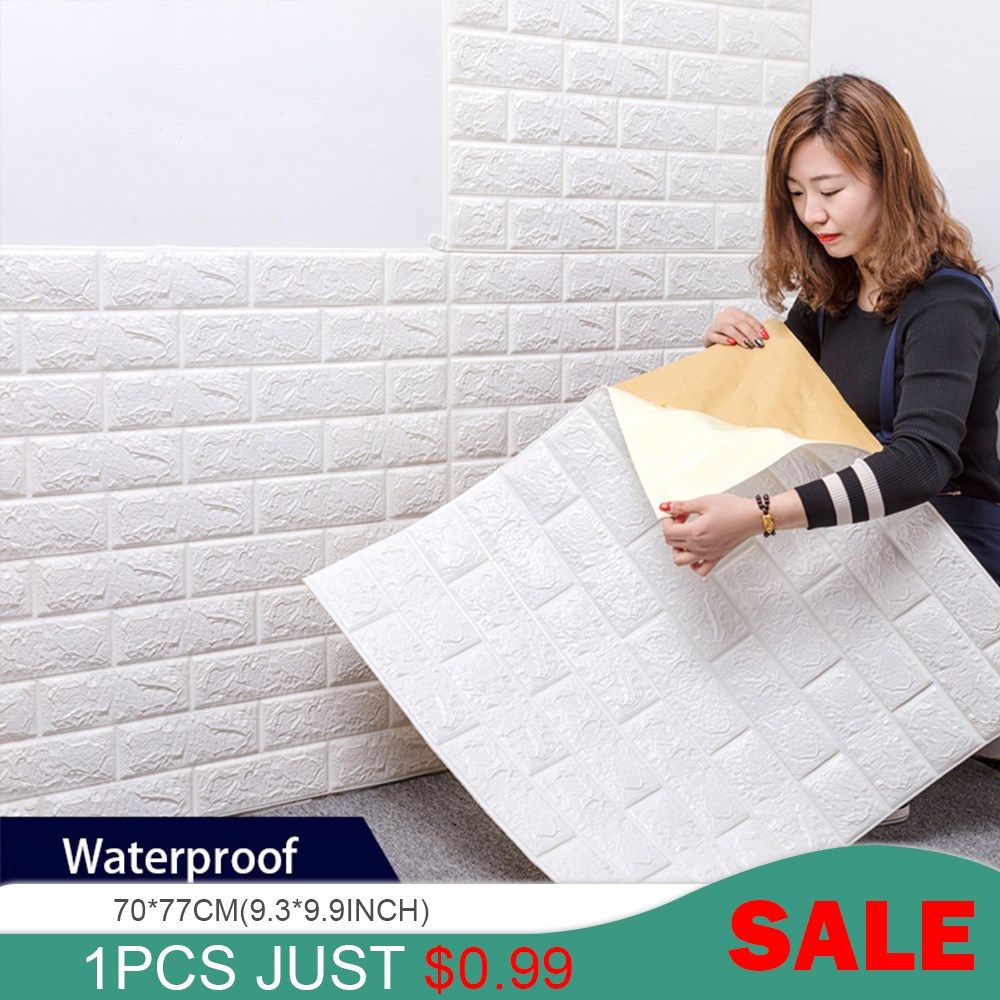 3d brick wall stickers living waterproof foam room bedroom
