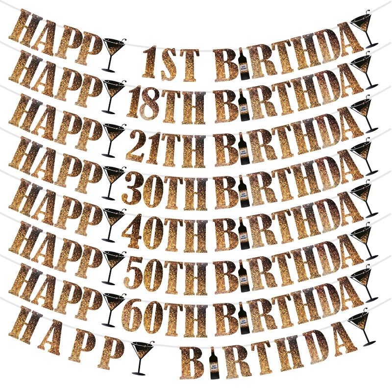 18 21 30 40 50 happy birthday banner bunting paper birthday
