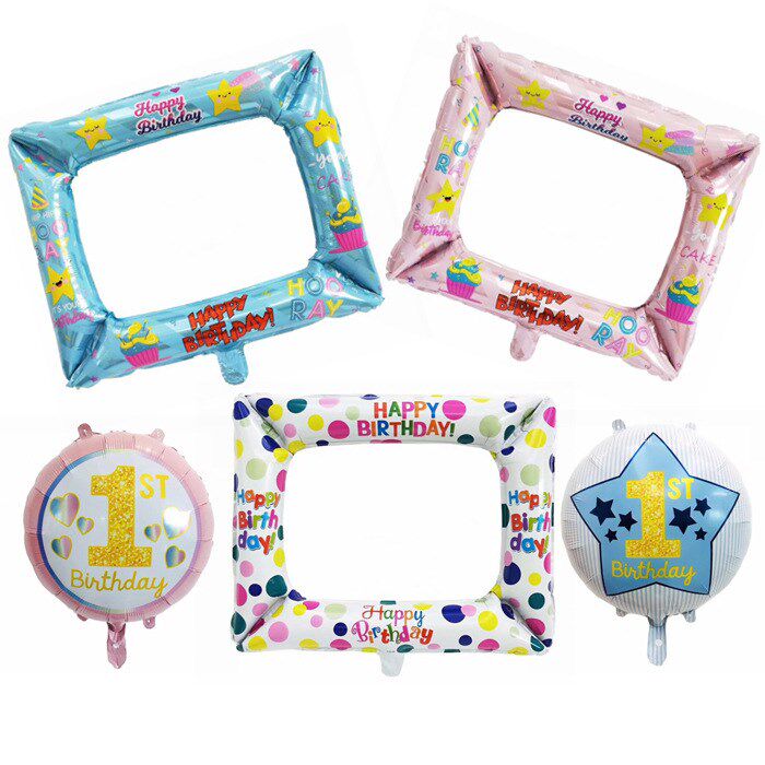 1pcs photo frame for happy birthday aluminium foil balloons