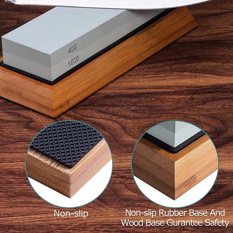sharpening stone set, whetstone 2-in-1 400/1000 3000/8000 gr