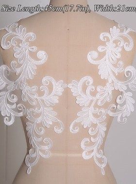 1Pair Lace Bridal Flowers Embroidery Patche Stickers Clothe