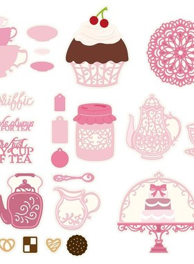 Teacups Cupcakes Layered Jam Jar TeaPot Cup Coaster Biscuit