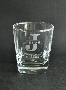 Custom Whiskey Glass Grooms Gifts Monogrammed Whiskey Glasse