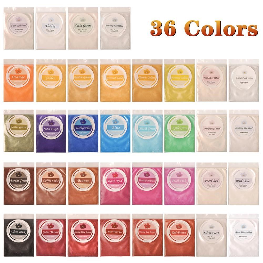 36 colors mica powder, coloring soap dye, epoxy resin dye