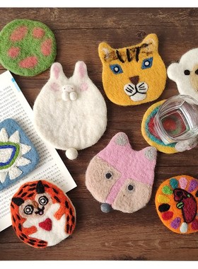 Felt Cup Coaster Cute Animal Coffee Mug Mat Table Placemat
