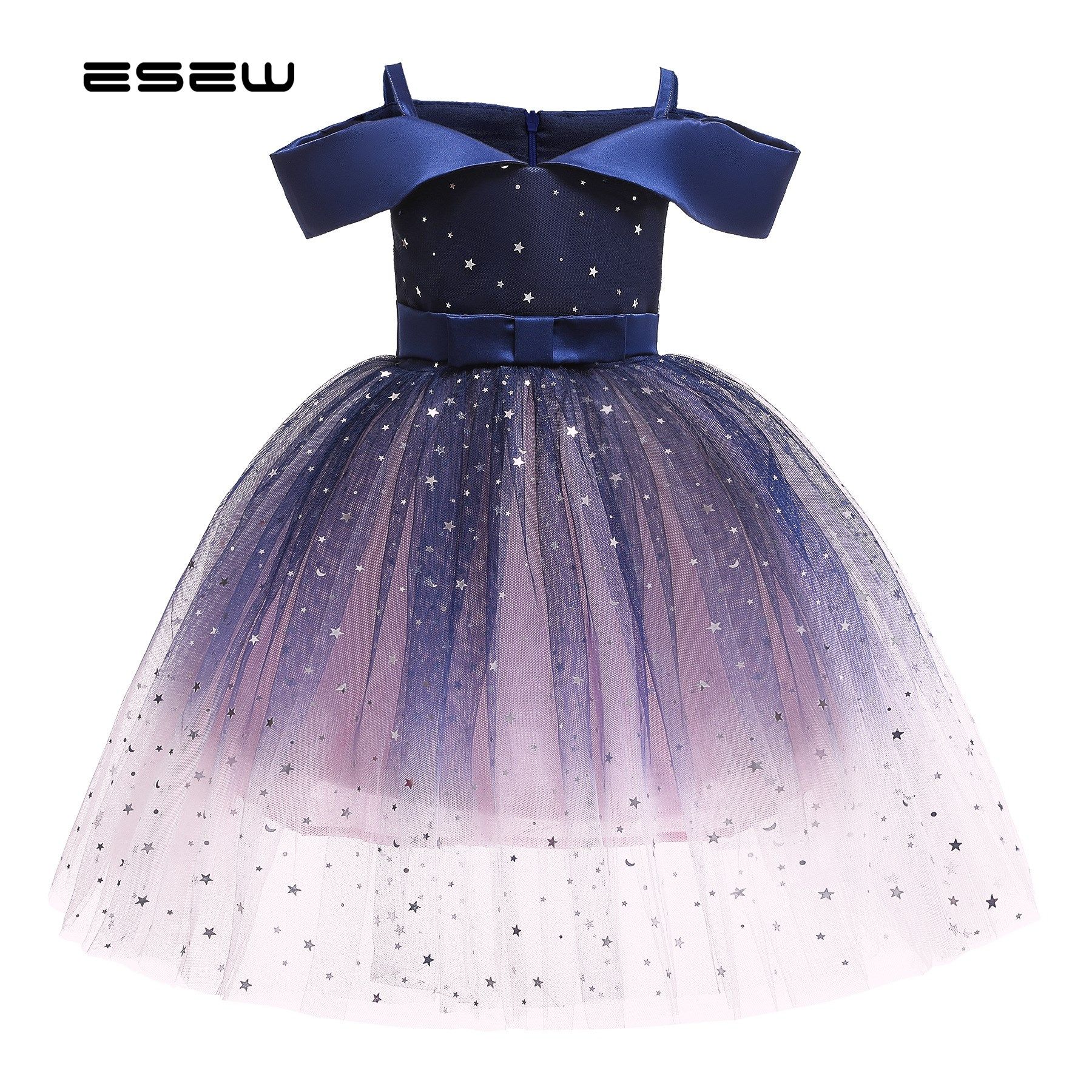 princess kids baby fancy wedding dress lace formal party dr