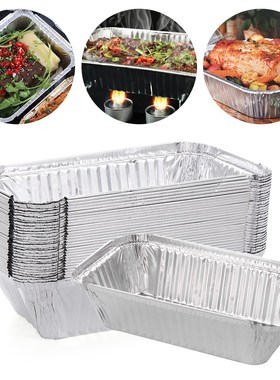 30Pcs Aluminum Foil Box Roasting BBQ Tray Baking Bread Pan C