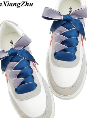 1 Pair 2CM Width 80/100/120cm Double-faced Snow Yarn Satin S