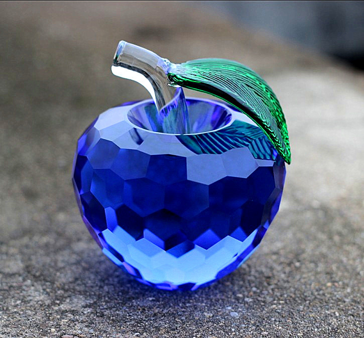 1pc modern 3d crystal paperweights glaze for apple figurine