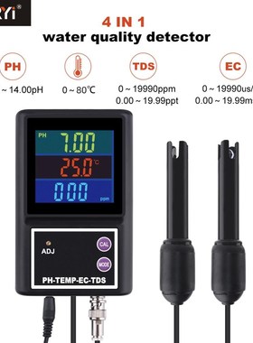 6 in 1 pH Temperature EC TDS meter tester Multiparameter wa