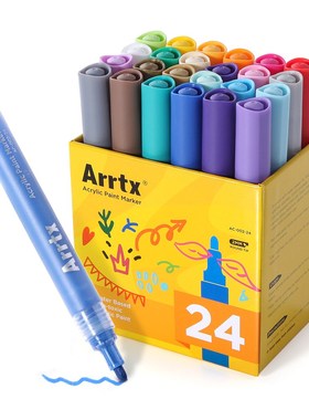 Arrtx 24 Colors Set Acrylic Permanent DIY Paint Marker pen